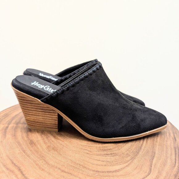 Corkys Women's Black Suede Sizzle Mules Size 7 - Picture 1 of 5